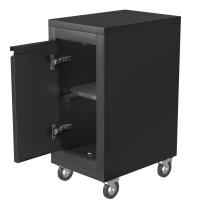 Тумба мобильная универсальная с полкой и дверцей 360х510х760, черная Онтарио