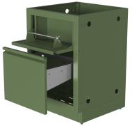 Тумба для мусора с держателем для бумажных полотенец, зеленая Онтарио