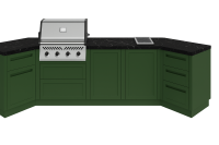 Всесезонная кухня из стали KuhniGrill Ontario, зеленая