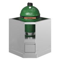 Тумба-основание угловая для круглых керамических грилей с выдвижным ящиком металлик Онтарио