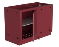 Тумба универсальная УГЛОВАЯ левая с полкой и дверцей 1220, красная Онтарио