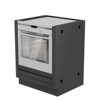 Тумба под встраиваемый духовой шкаф 600, черная Онтарио