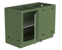 Тумба универсальная УГЛОВАЯ левая с полкой и дверцей 1220, зеленая Онтарио