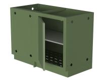 Тумба универсальная УГЛОВАЯ правая с полкой и дверцей 1220, зеленая Онтарио