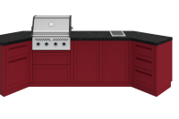 Всесезонная кухня из стали KuhniGrill Ontario, красная