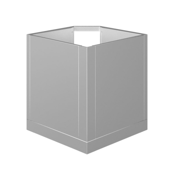 Тумба-основание угловая для овальных керамических грилей с выдвижным ящиком металлик Онтарио