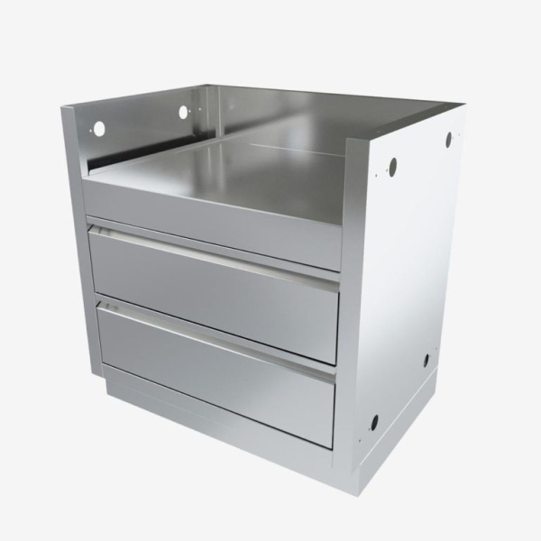 Тумба-основание гриля BIPRO-500 с 2-мя выдвижными ящиками металлик Онтарио