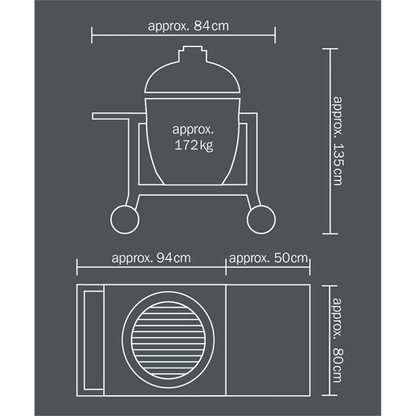 Тележка Багги для гриля LeChef NEW с боковым столиком из тикка