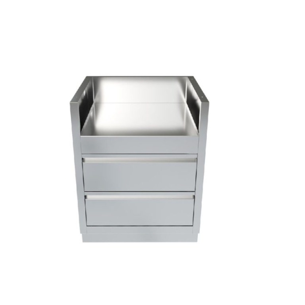 Тумба-основание боковой горелки Brennex BG011 с 2-мя выдвижными ящиками металик Онтарио