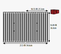 Решетка чугунная для топочной камеры двухсторонняя 2шт для гриля Mon300/Roy300 BK