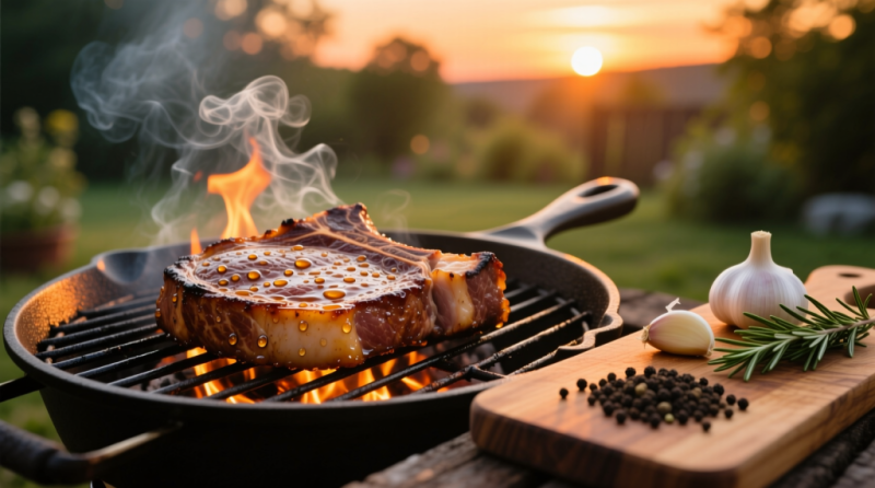 Стейки из свинины на гриле