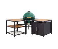 Керамический гриль размер L с угловой модульной подставкой, рабочим столом и шкафом