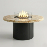 Стол - камин Непал Керамогранит, лист черный, 1600 на 750