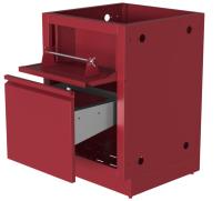 Тумба для мусора с держателем для бумажных полотенец, красная Онтарио