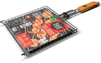 Решетка барбекю для рыбы 800 Degrees Fish Grill Holder. Материал нержавеющая сталь, TPR.