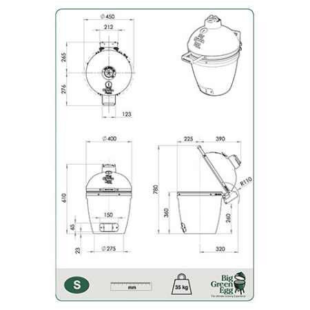 Керамический гриль Big Green Egg S