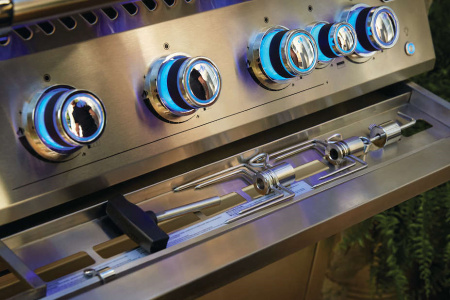 Встраиваемый газовый гриль барбекю Napoleon  BIG-32 с вертелом