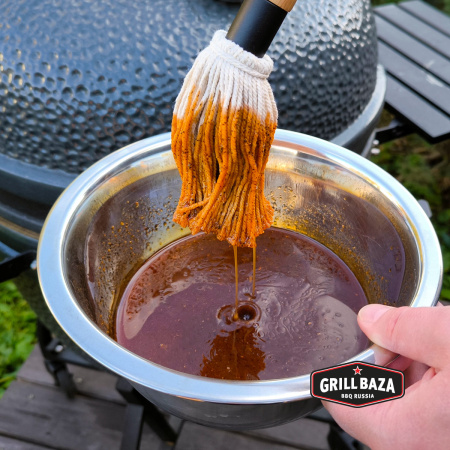 Кисточка для моп-соуса, дерево/хлопок