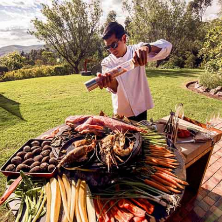 Угольный гриль-очаг Ofyr Island 100 с дровницей