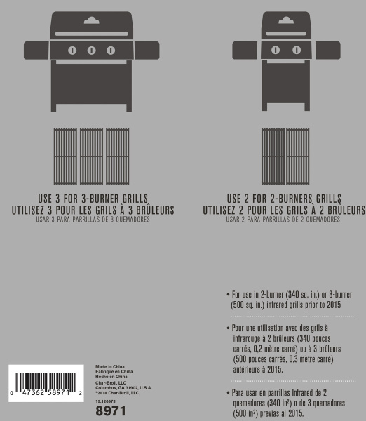 Решетка+пластина Char-Broil Infrared на Professional 2-3