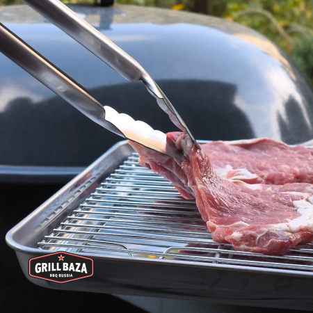 Многофункциональный поддон аксессуар для печи с решёткой Grillbaza, нержавеющая сталь