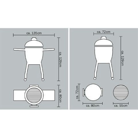 Керамический гриль Le Chef Black PRO 2.0, оборудование с ножками