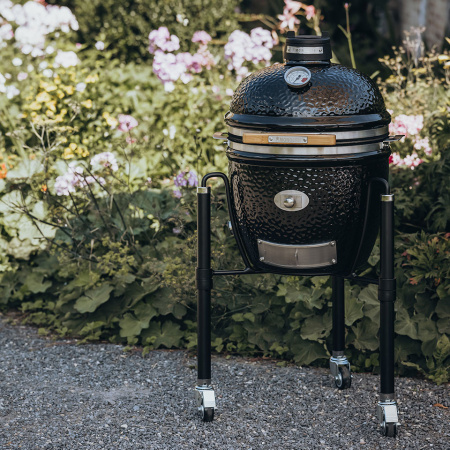 Керамический гриль Junior PRO 2.0, гриль черный с ножками, угольный