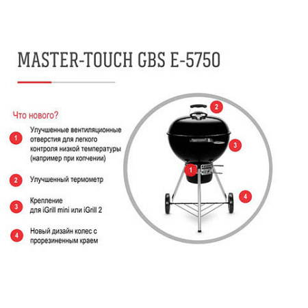 Угольный гриль Weber Master-Touch GBS E-5750 57 см хаки 