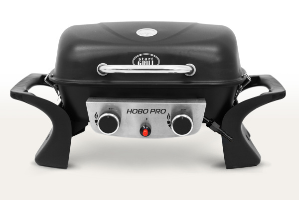 Комплект: Портативный газовый гриль 2 горелки и Подставка складная для газового гриля HOBO PRO
