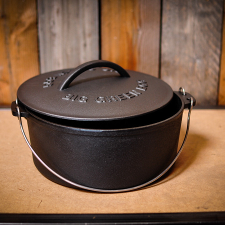 Духовка голландская чугунная 5.2л, крышка с логотипом, 2 ручки, для XXL/XL/L/M