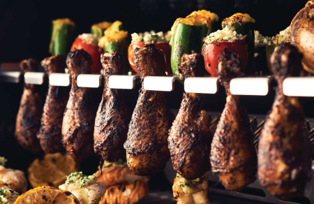 Газовый гриль Napoleon Prestige 500 Phantom тепловой с боковыми столиками