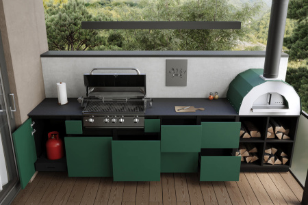 Кухня ASTOV BBQ / АСТОВ БАРБЕКЮ № 19 (ширина 3500 мм)