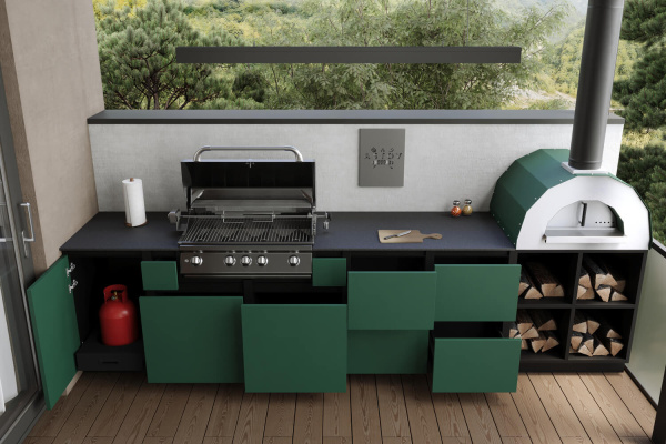 Кухня ASTOV BBQ / АСТОВ БАРБЕКЮ № 19 (ширина 3500 мм)