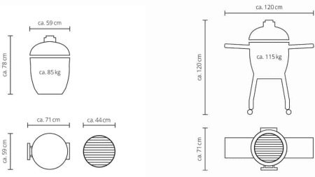 Керамический гриль Monolith Classic Black PRO 2.0 с ножками