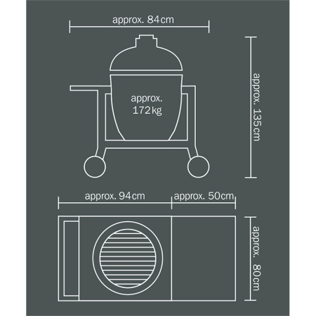 Тележка Багги для гриля LeChef NEW с боковым столиком из тикка