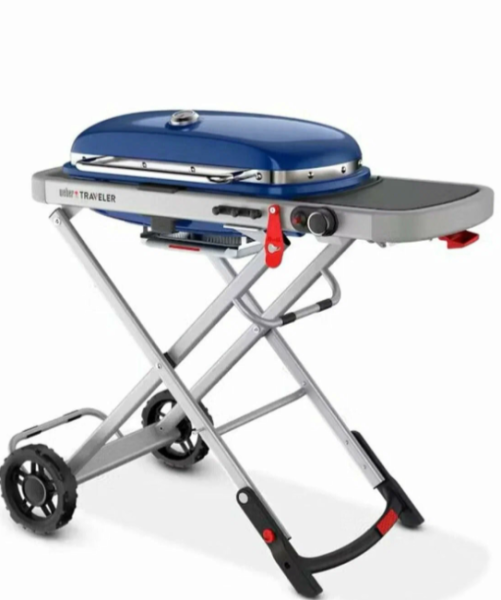 Weber Traveler гриль газовый портативный, уличный синий