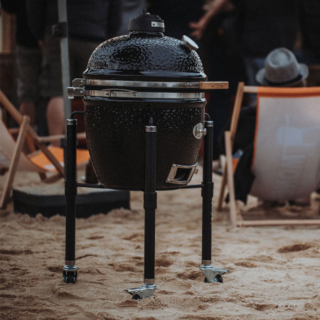 Керамический гриль Junior PRO 2.0, гриль черный с ножками, угольный