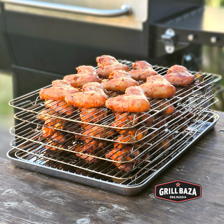 Решётка для мясных чипсов Grillbaza, нержавеющая сталь, аксессуар для печи