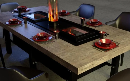 Гриль-стол Джентльмены PRO натуральный камень 3200 мм