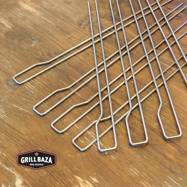 Шпажки-шампуры для гриля, двойные. Количество аксессуаров - 8 штук
