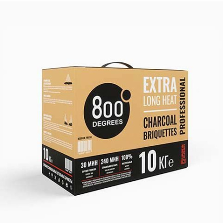 Уголь брикеты Пини Кей 800 Degrees Professional Долгое Горение, коробка 10 кг