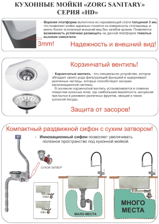 Мойка ZORG HD-5844 GRAFIT