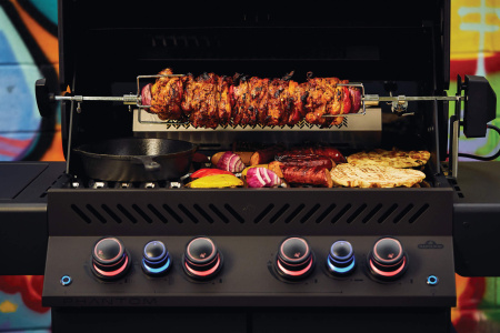 Газовый гриль Napoleon Prestige 500 Phantom тепловой с боковыми столиками