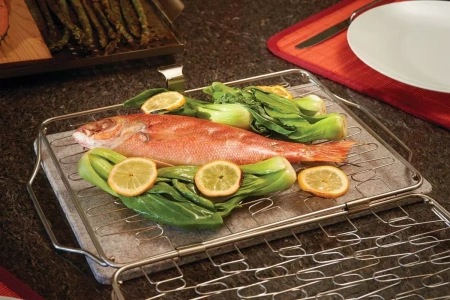 Складная сетка для гриля, стальная для обжарки рыбы и овощей