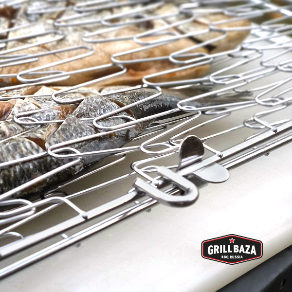 Сетка для жарки рыбы и овощей Grillbaza, нержавеющая сталь