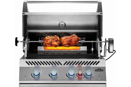Встраиваемый газовый гриль барбекю Napoleon  BIG-32 с вертелом