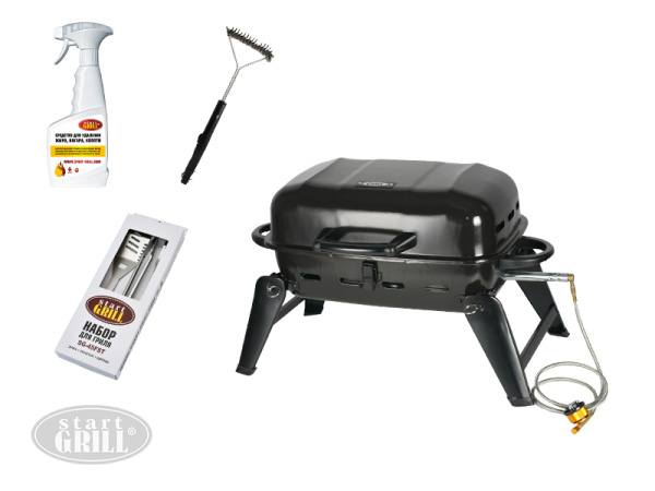 Комплект-минимум: Компактный походный газовый гриль HOBO-1t и инструменты