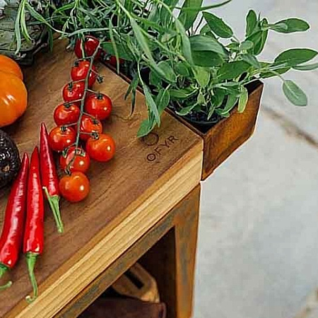 Стол OFYR Table PRO для Big Green Egg кортен