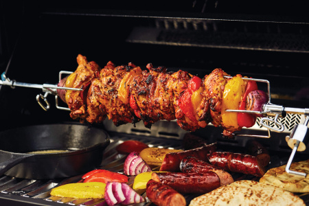 Газовый гриль Napoleon Prestige 500 Phantom тепловой с боковыми столиками