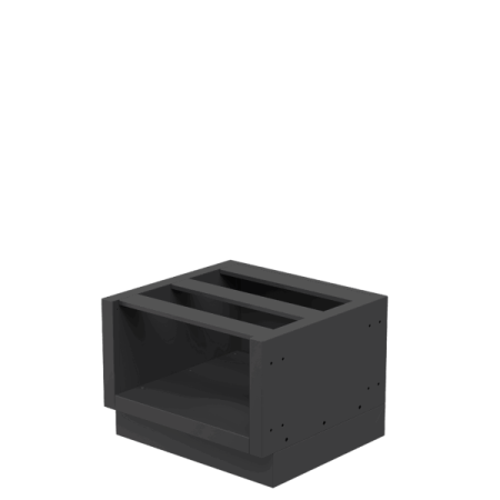 Тумба-дровница для круглого керамического гриля открытая 660, черная Онтарио